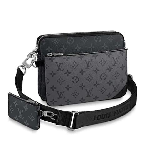 louis vuitton monogram eclipse trio pochette|louis vuitton men's wallet monogram.